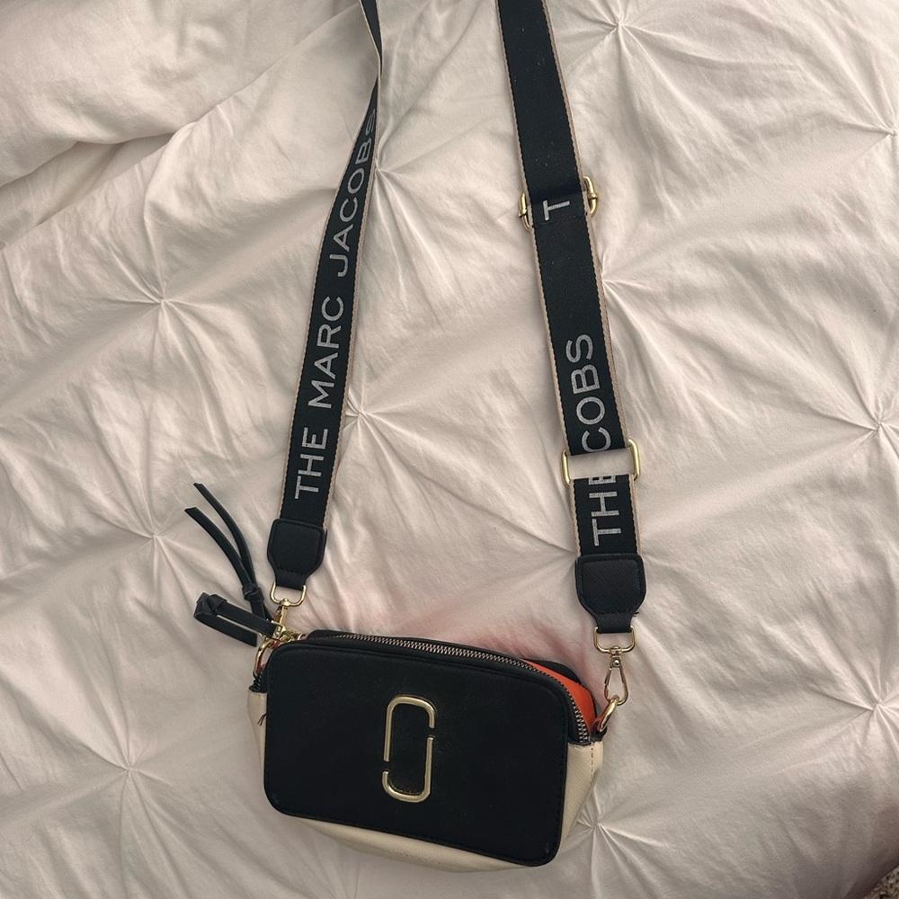 Marc Jacob Black and Cream Camera Bag with Gold Accents *Not Real*